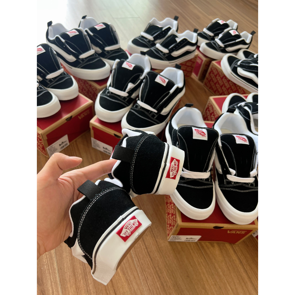 Giày Vans Knu Skool Chính Hãng🔴SIMPLE SNEAKER🔴 Giầy Vans Knu Skool White Black Siêu Phẩm 2023 Auth