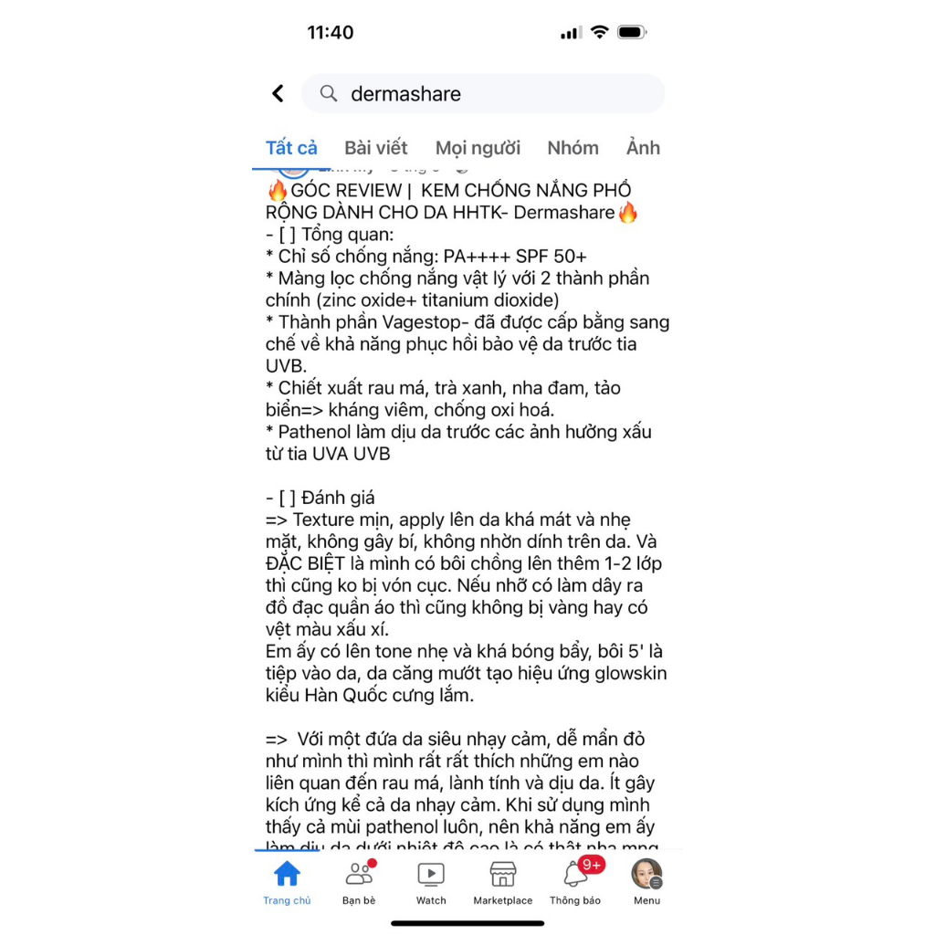 Kem chống nắng cho da nhạy cảm Dermashare 70g-SPF 50