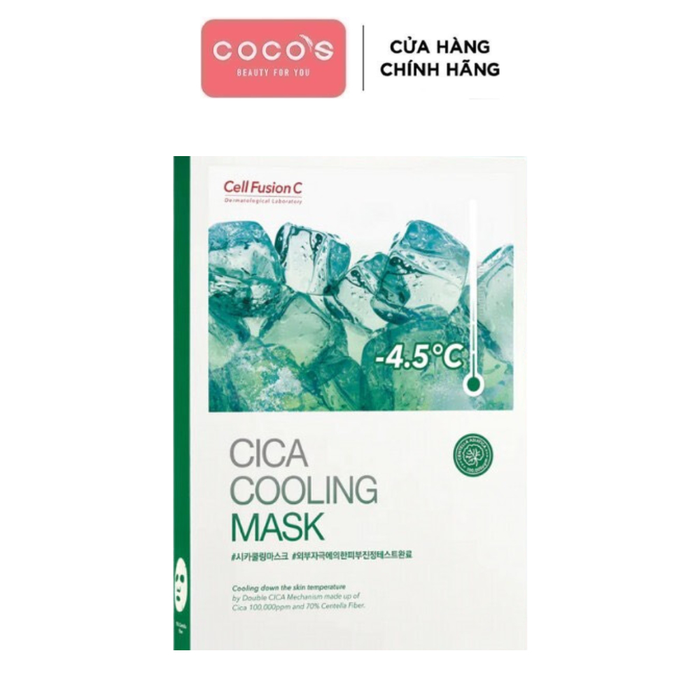 Hộp 5 miếng Mặt Nạ Cấp Ẩm Và Làm Dịu Da Khẩn Cấp Cell Fusion C Cica Cooling Mask (27g x 5 miếng)