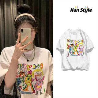 Áo thun nữ SUZZIN A2655 họa tiết graffiti thời trang mới đường phố cao cấp thường ngày