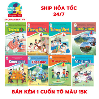 Sách-cánh diều lớp 4 : tiếng việt 4 tập 1,tiếng việt 4 tập 2,toán 4 tập 1,toán 4 tập 2+ bán kèm 1 cuốn tô màu 15k