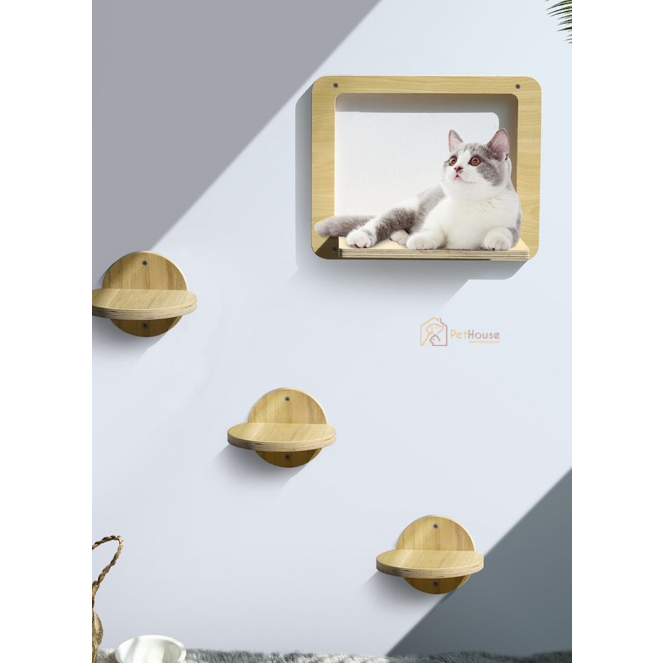 Combo 4 món vui chơi cho mèo chất liệu plywood phủ melamin