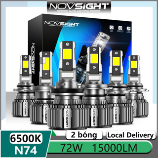 <Giao Hàng Nội Thành Hà Nội> 2 Bóng Novsight N74 9005(HB3) 9006(HB4) H4 H7 H11 Bóng Đèn Pha LED Ô Tô 72W 15000LM 6500K Đèn LED Cực Sáng Thích Hợp Cho Đèn Pha Cao/Chùm Thấp/Đèn Sương Mù Bảo hành 1 năm