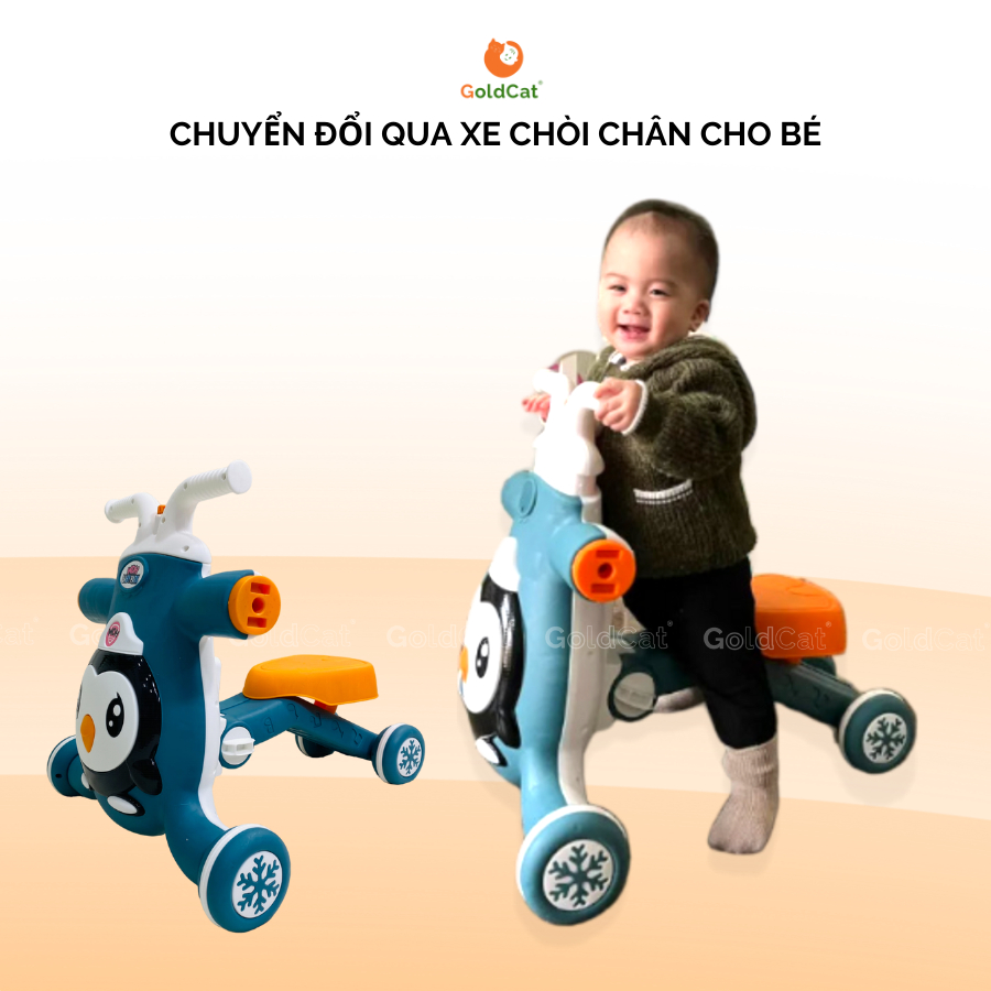 Xe Tập Đi Đa Năng 3in1 GoldCat kết hợp Xe Chòi Chân và Scooter