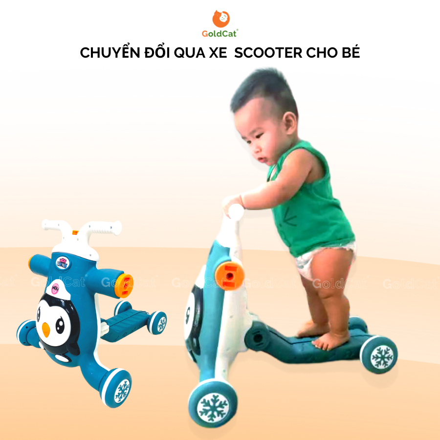 Xe Tập Đi Đa Năng 3in1 GoldCat kết hợp Xe Chòi Chân và Scooter