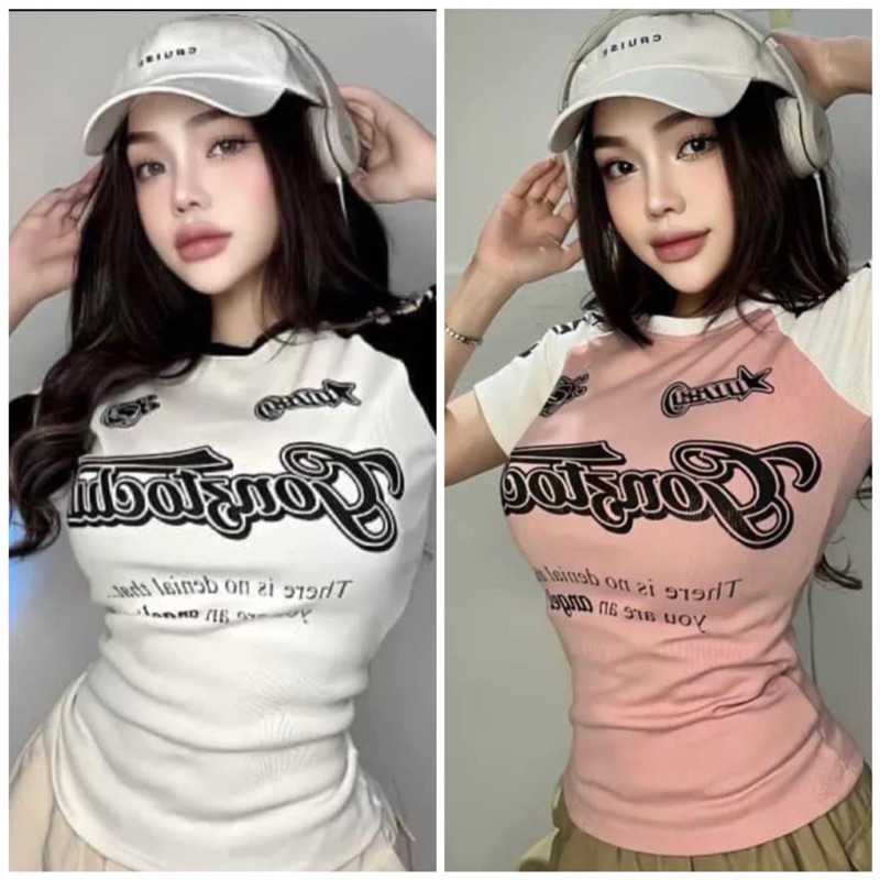 Áo Baby Tee Phối Viền Tay Anger Ôm Bdoy Cá Tính Phong Cách Retro