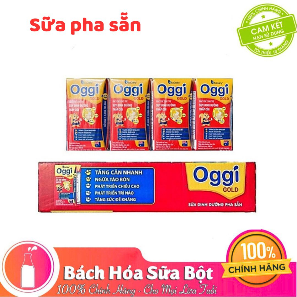 Thùng Sữa Pha Sẵn Oggi Gold Suy Dinh Dưỡng 110ml/180ml - Thùng 48 hộp