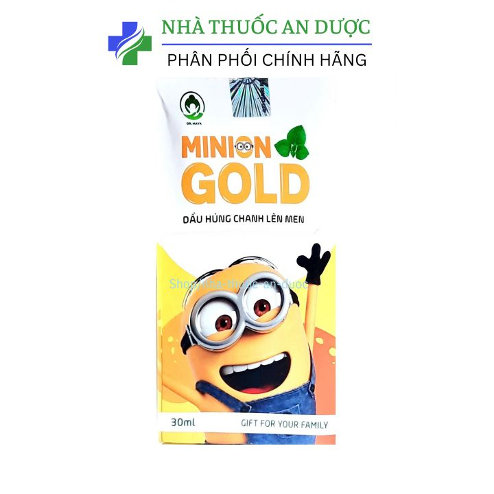 MINION GOLD dầu húng chanh lên men giúp giảm ho , sốt viêm đường hô hấp – Lọ 30ml