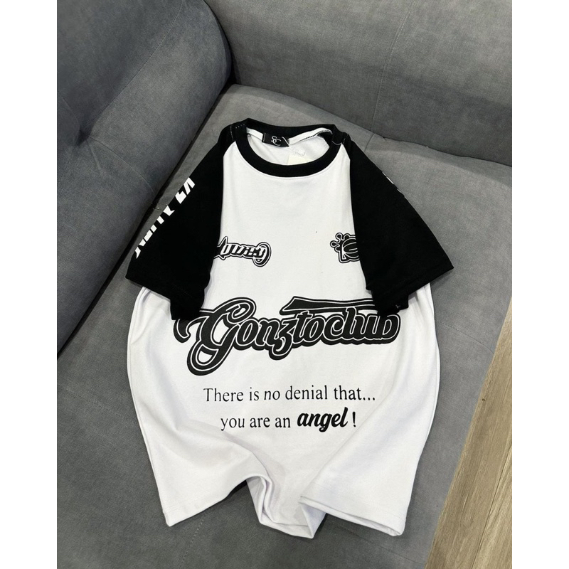 Áo Baby Tee Phối Viền Tay Anger Ôm Bdoy Cá Tính Phong Cách Retro