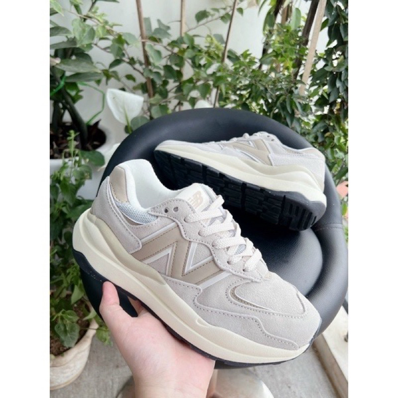 GIÀY NB 57/40 XÁM NÂU, NB 5740 Nâu kem, NB5740 mẫu mới nam nữ ảnh thật tự chụp+Feeeship
