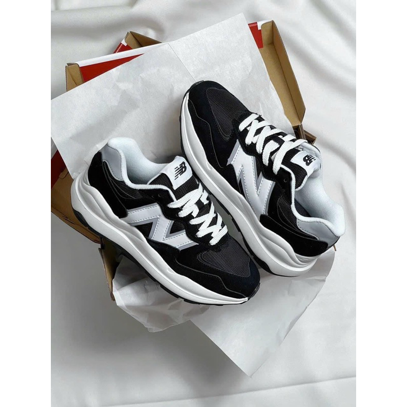 GIÀY chữ N trắng đen MẪU MỚi GIÀY NB 5740 ĐEN FULL NB 57/40 ĐEN TRẮNG ĐỘN ĐẾ BẢN CAO CẤP ẢNH THẬT TỰ CHỤP