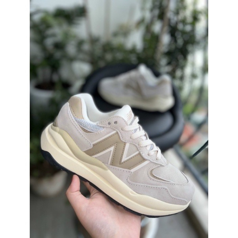 GIÀY NB 57/40 XÁM NÂU, NB 5740 Nâu kem, NB5740 mẫu mới nam nữ ảnh thật tự chụp+Feeeship