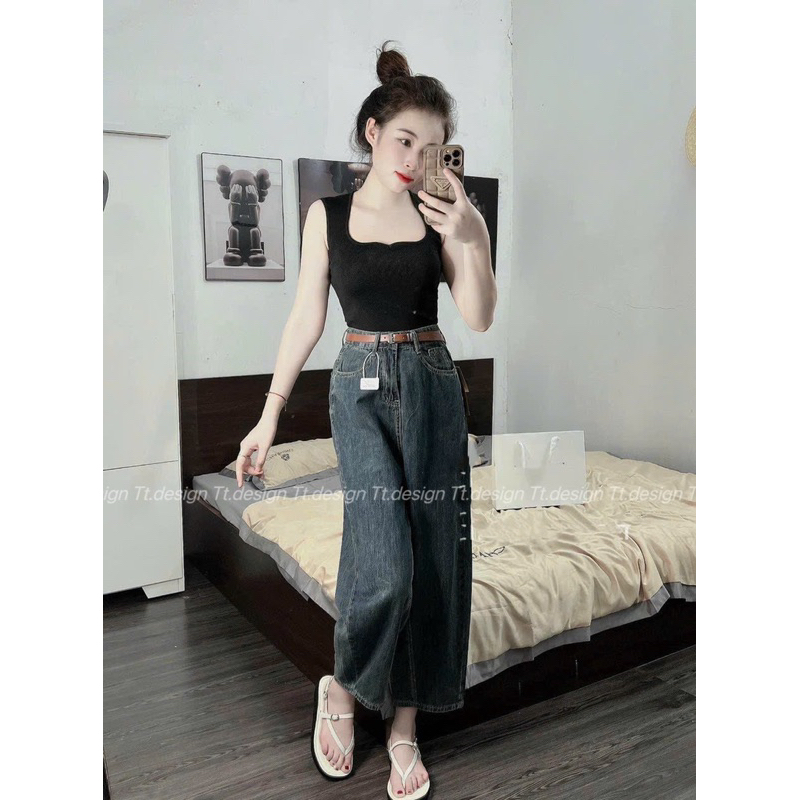 Quần jeans giấy dáng bom hàng QC