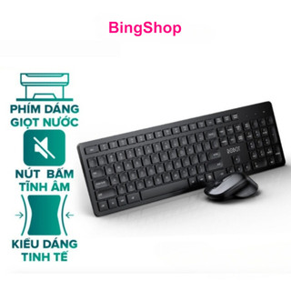 Combo Bàn Phím Cơ Và Chuột Quang Không Dây ROBOT KM4000 Chuột Tĩnh Âm