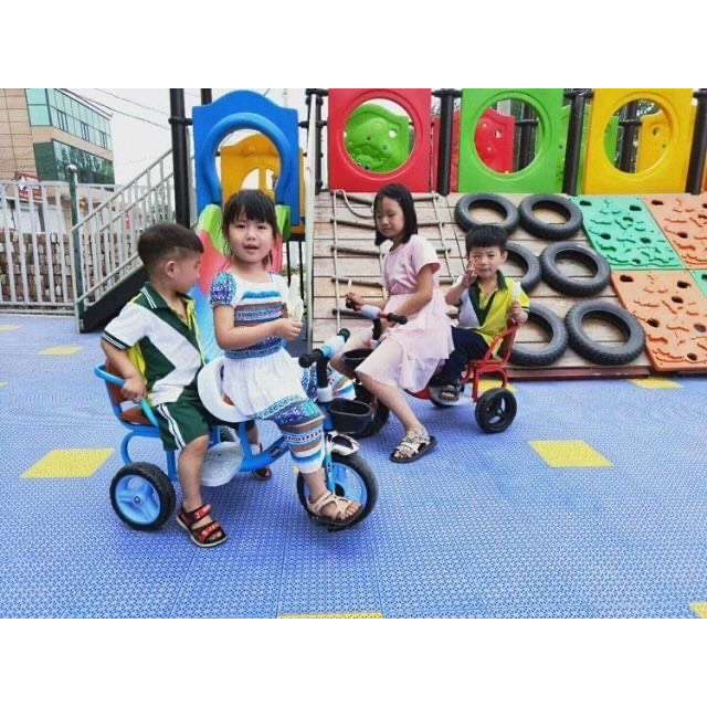 Xe đạp xích lô 2 ghế ngồi cho bé 2-6 tuổi _ 4 màu siêu xinh