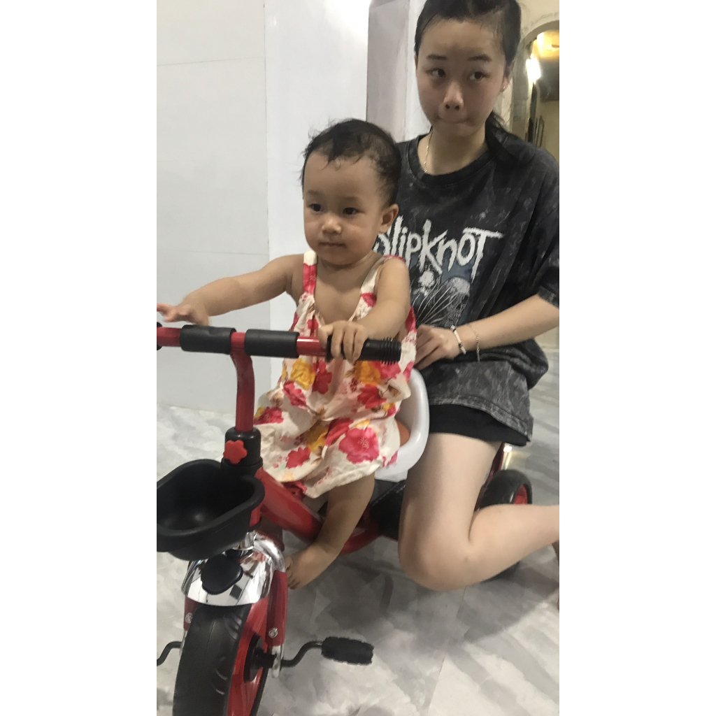 Xe đạp xích lô 2 ghế ngồi cho bé 2-6 tuổi _ 4 màu siêu xinh