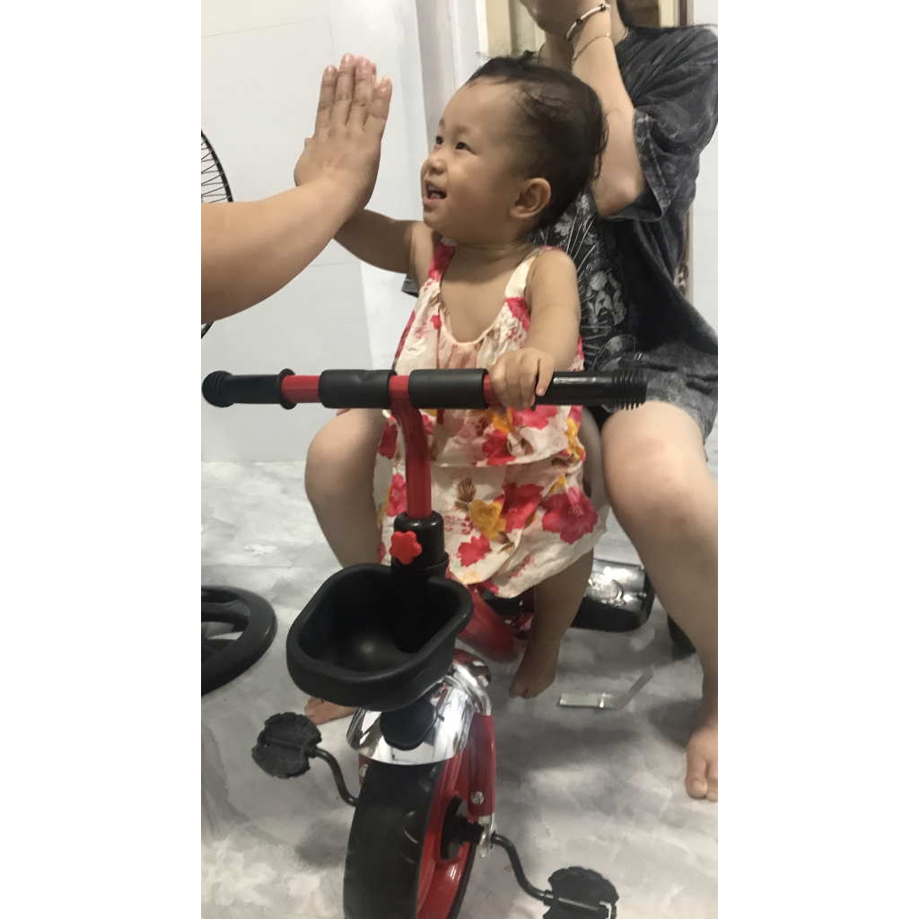 Xe đạp xích lô 2 ghế ngồi cho bé 2-6 tuổi _ 4 màu siêu xinh