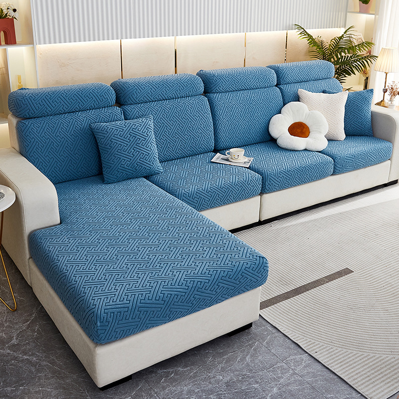 drap bọc đệm ghế sofa vải nhung co giản gân hình mê cung