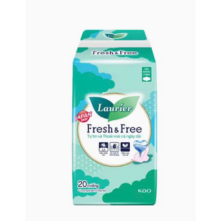 Băng Vệ Sinh Laurier Fresh & Free Siêu Mỏng Có Cánh 20 Miếng