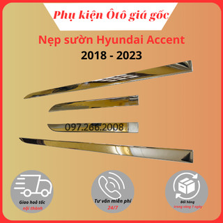 Nẹp sườn xe hyundai accent 2018 - 2021, 2022, 2023 mạ crom cao cấp, sáng bóng