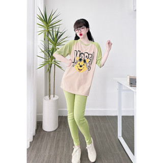 Set thun gân áo form rộng - logo gấu in sắc nét - sp y hình