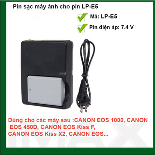 Pin & sạc thay thế cho pin máy ảnh lp-e5 - hàng nhập khẩu