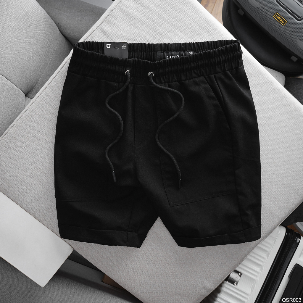 Quần Short nam linen lưng thun RAFOZ classic - 003 form trên gối cùng lai lật trẻ trung KSTOREPK