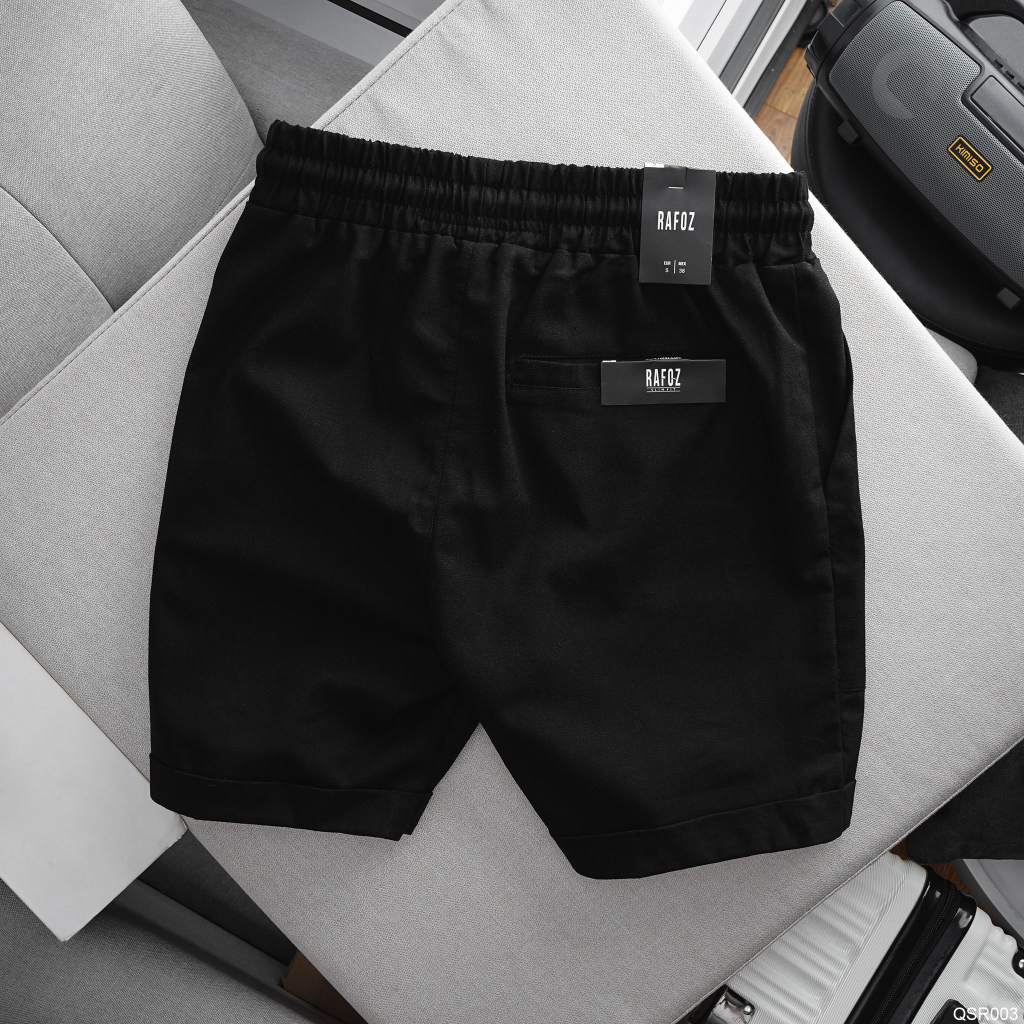 Quần Short nam linen lưng thun RAFOZ classic - 003 form trên gối cùng lai lật trẻ trung KSTOREPK