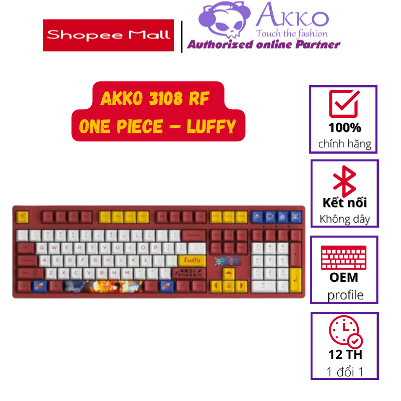 Bàn phím cơ AKKO 3108 RF One Piece – Luffy (Dual-mode / AKKO sw v3)