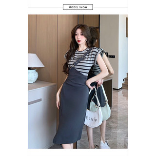 Đầm body phối Yếm cao cấp. Nhập QC