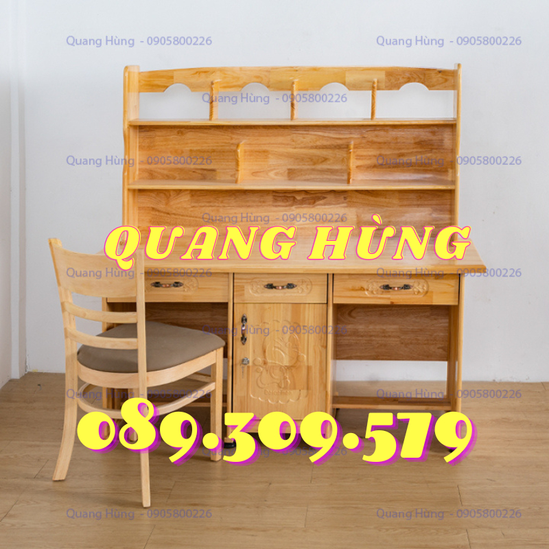 BÀN HỌC SINH GỖ THÔNG - BÀN ĐÔI MÀU VÀNG GIÁ RẺ CHO BÉ