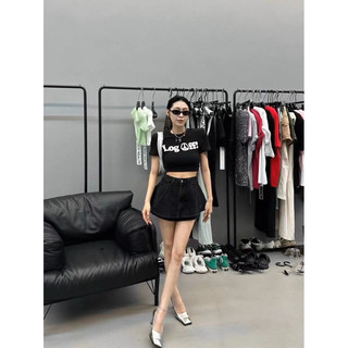 ( Ảnh thật ) 9016 Áo ôm croptop log off