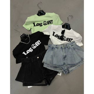 ( Ảnh thật ) 9016 Áo ôm croptop log off