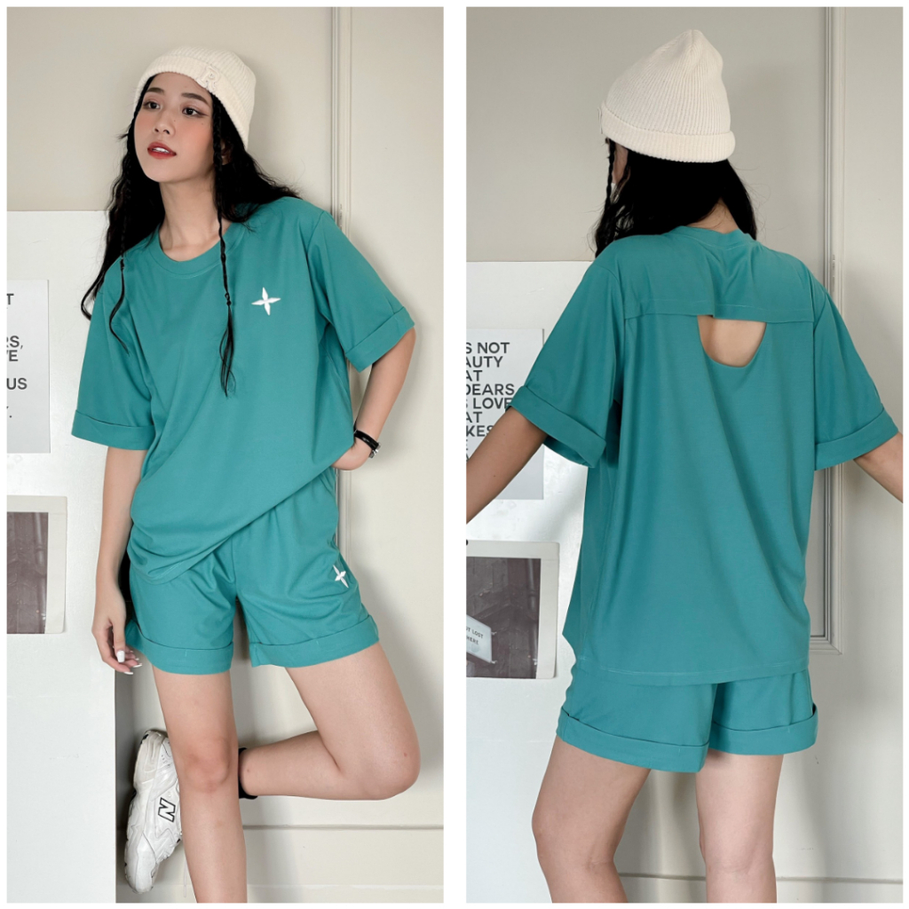Bộ thời trang đùi form thể thao vải COTTON TỔ ONG NHÍ siêu mát, thấm hút mồ hôi tốt