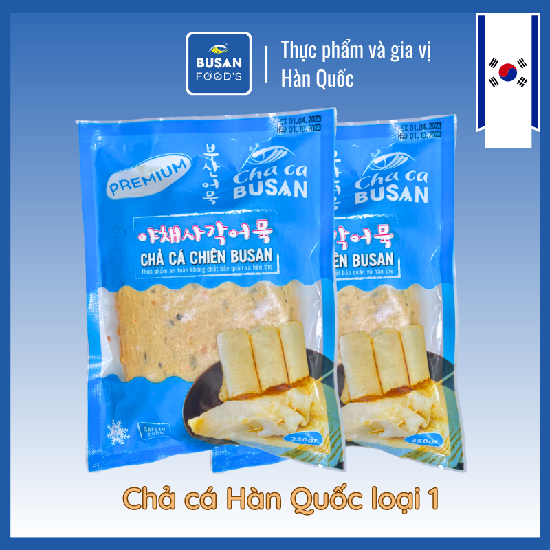 Chả cá Hàn Quốc Busan Foods truyền thống cao cấp thơm dai chuẩn vị Hàn 100% gói 350g