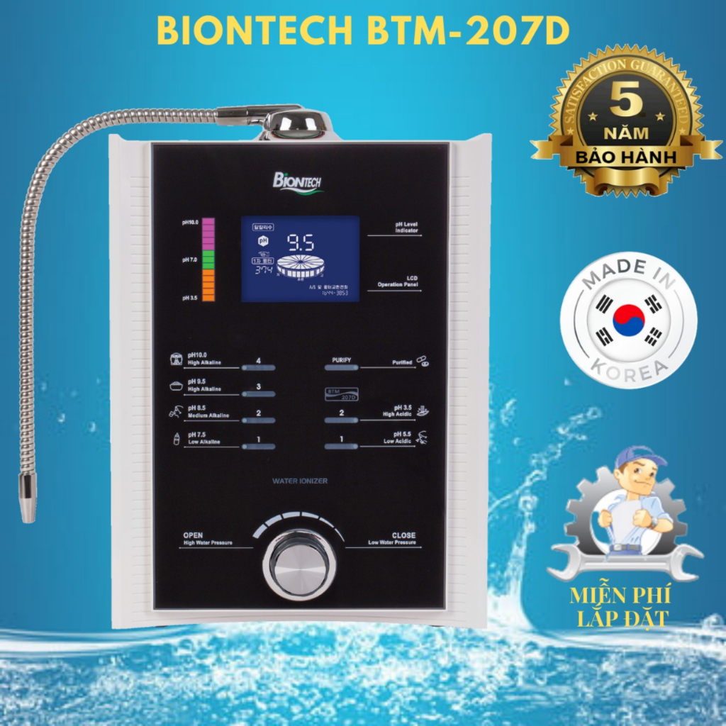 Máy tạo nước ion kiềm PI BIONTECH công nghệ hàn quốc - BTM-207D