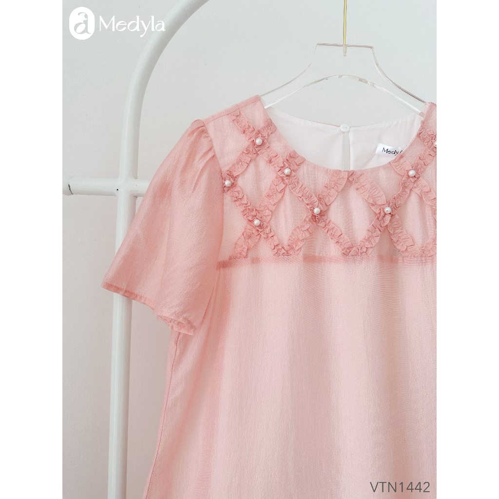 MEDYLA - Váy bầu mùa hè tơ hồng lót lụa đầm bầu dự tiệc thiết kế cho bầu đi chơi du lịch - VTN1442