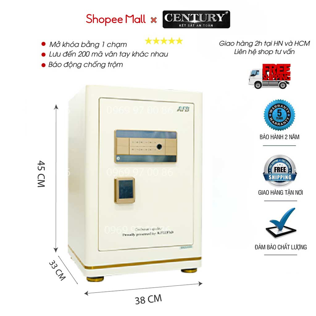 Két sắt vân tay thông minh Century Aifeibao HK-A1/D-60HM báo động chống trộm về Smartphone