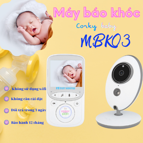 Máy báo khóc Corky Baby siêu nét không wifi, camera giám sát không dây, tín hiệu bắt xa ổn đinh mbk03