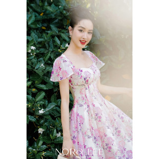 NORALEE - Đầm hồng tơ óng - NLD0001