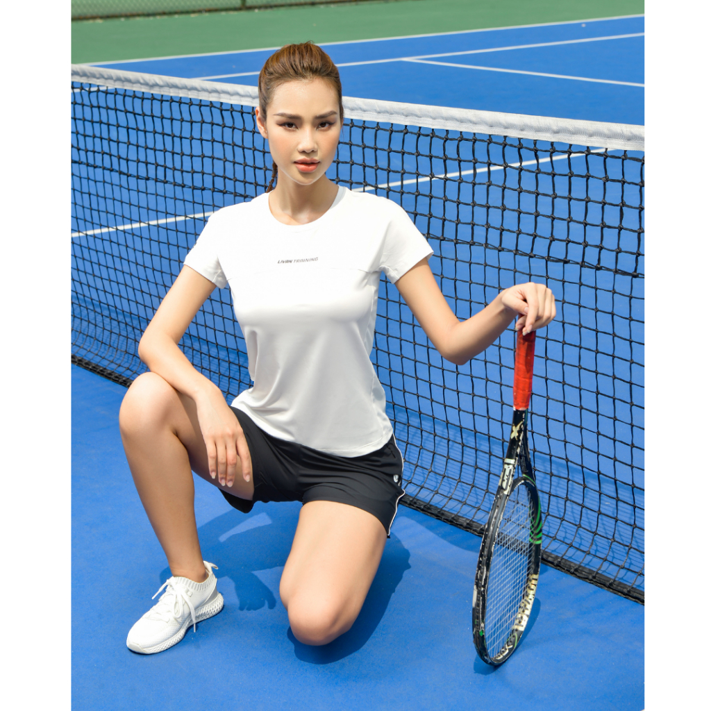 Bộ Áo T-shirt Quần Short Nữ Livan Sport Trẻ Trung Năng Động Co Giãn Thoáng Khí