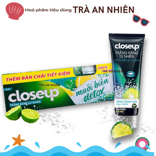 Kem đánh răng Closeup giúp làm trắng răng tự nhiên sau 2 tuần với chiết xuất Chanh và Muối Biển Tuýp 230g+Tặng Bàn Chải