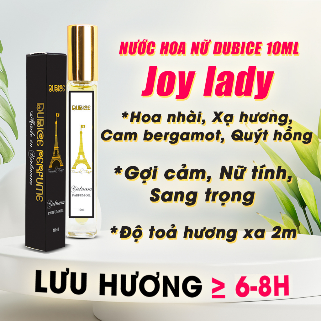 Nước hoa nữ Dubice Joy Lady 10ml mini bỏ túi lưu hương thơm lâu 6-8 tiếng phong cách Pháp Dubai