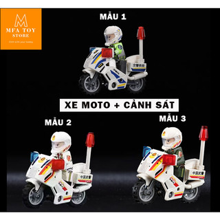 Đồ chơi lắp ráp swat army , mô hình lắp ghép quân sự - Xe Moto + cảnh sát MFA TOY
