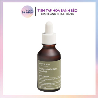 [Fullbox] Tinh chất tràm trà và diếp cá thanh lọc ngừa mụn Mary&May Houttuynia Cordata +Tea Tree Serum 30ml