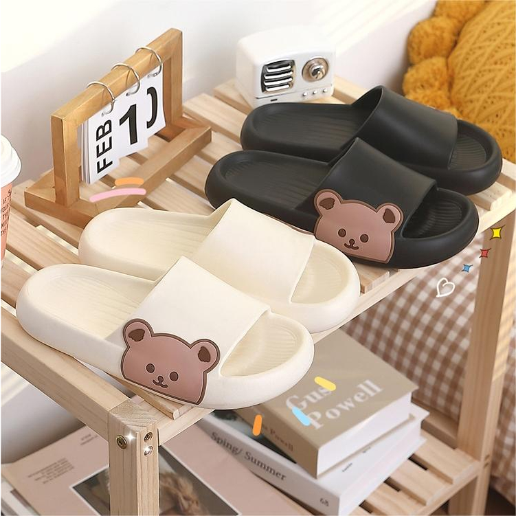 Dép bánh mì nữ thời trang dễ thương, kiểu mẫu thỏ và gấu, độ dày 3cm, chất liệu EVA, dùng cho mùa hè và đi ra ngoài