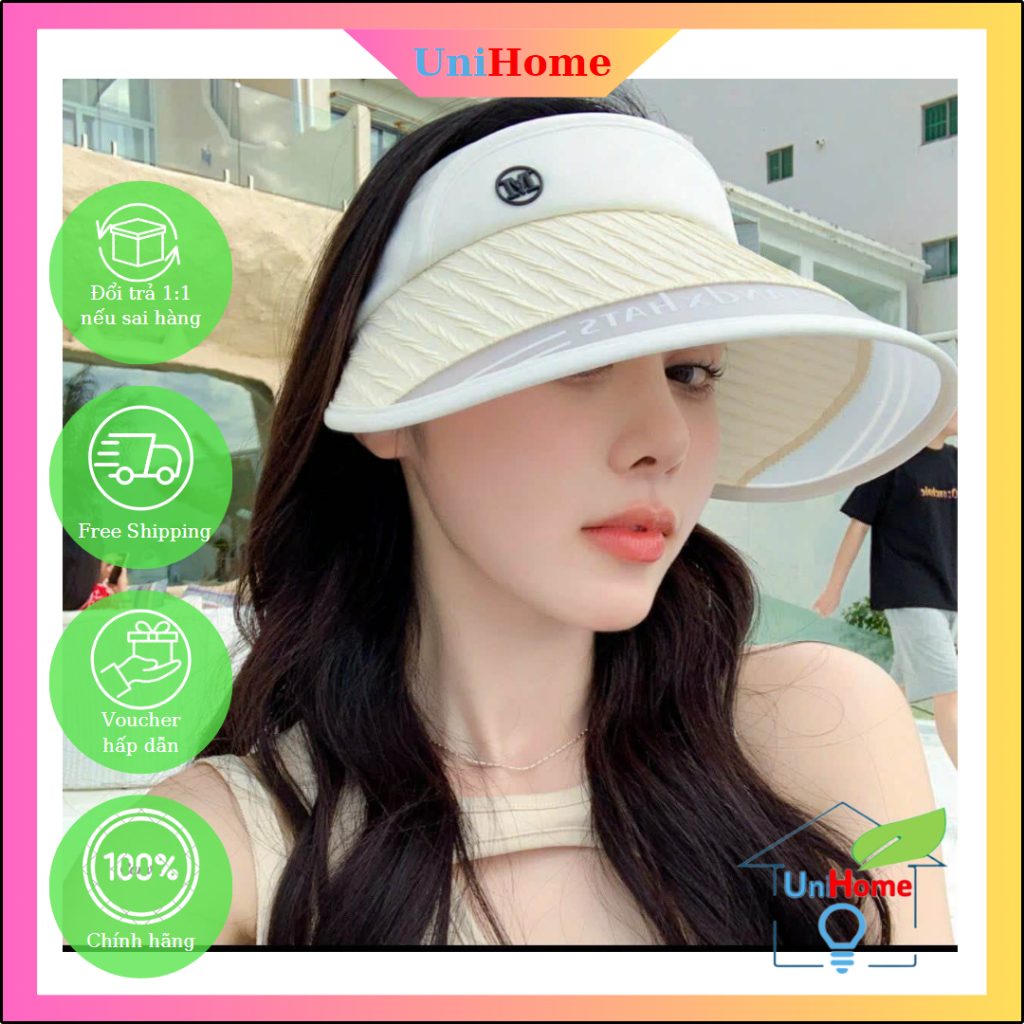 Mũ Rộng Vành Thời Trang, Nón Nữ Nửa Đầu Chống Nắng Chống UV Năng Động Trẻ Trung