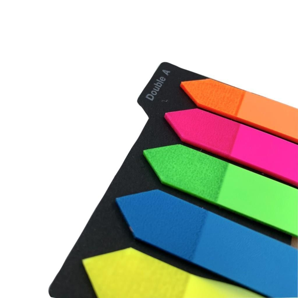 Giấy phân trang 5 màu nhựa Double A / Giấy note trình ký 125 miếng / tập 42mmx12mm