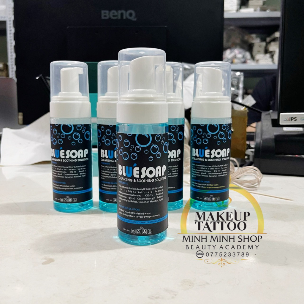 Dung Dịch Tạo Bọt Bluesoap Lau Chùi Vệ Sinh Da Trước Và Sau Khi Xăm