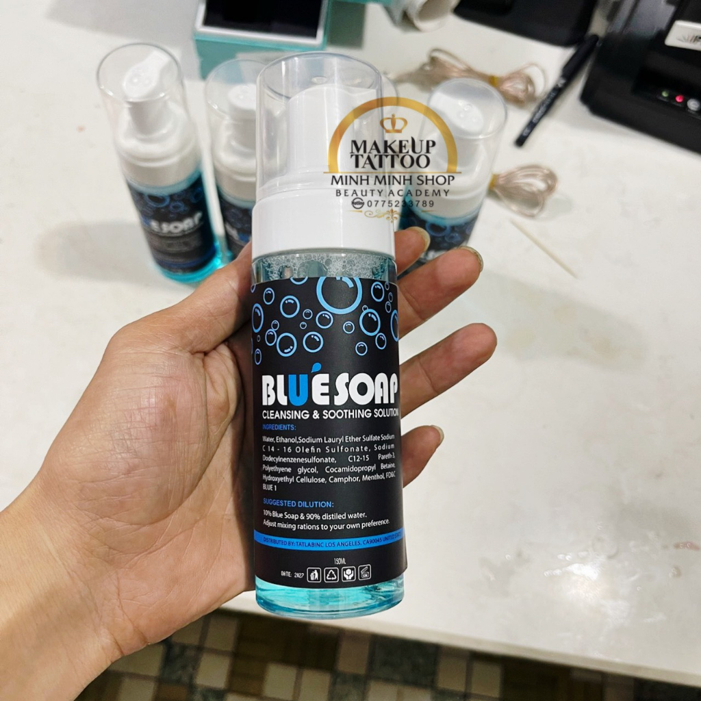 Dung Dịch Tạo Bọt Bluesoap Lau Chùi Vệ Sinh Da Trước Và Sau Khi Xăm